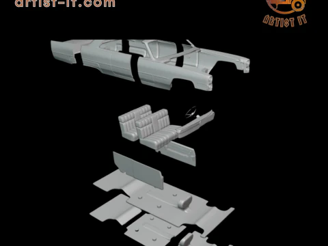 Cadillac coupe de ville 1966 3d print model 3D Print Model