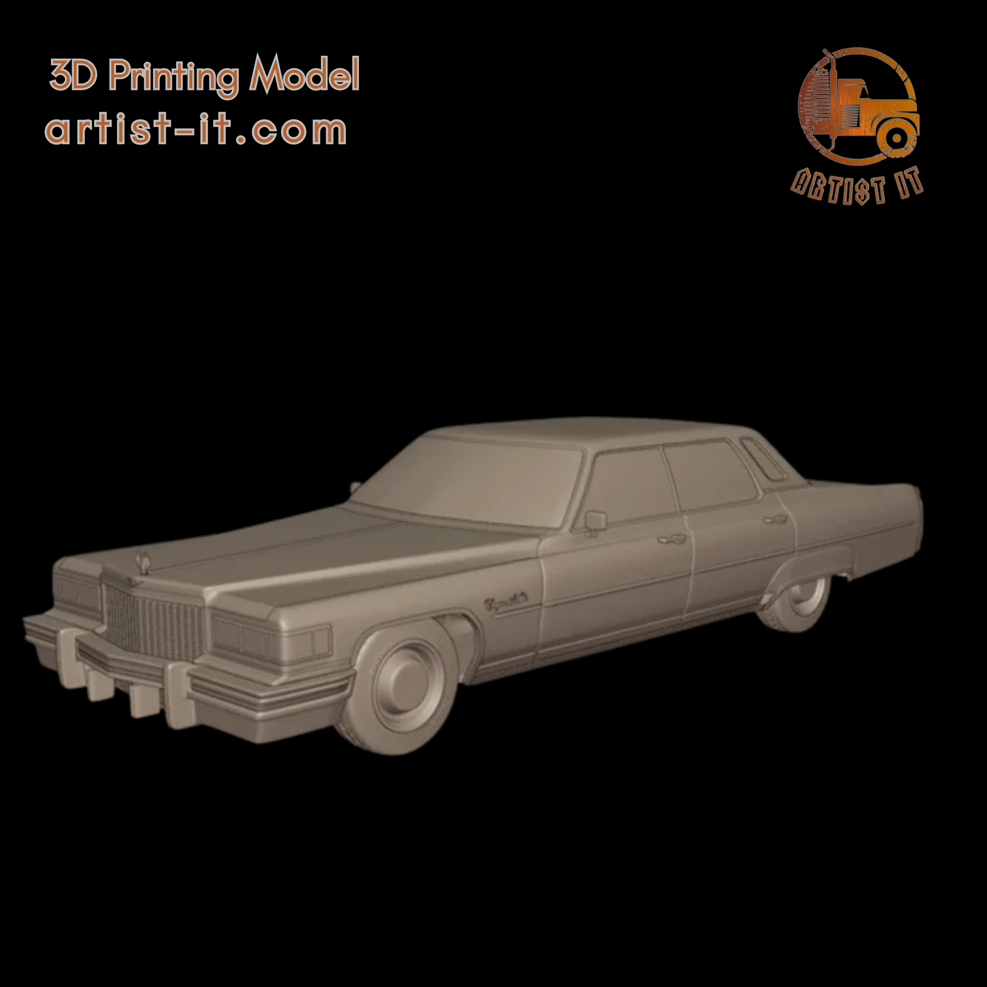 4 doors cadillac deville sedan 1975 3d print model 3D Print Model .c4d .max .obj .3ds .fbx .stl .blend 