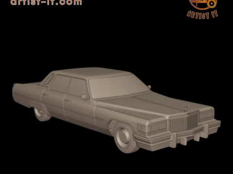 4 doors cadillac deville sedan 1975 3d print model 3D Print Model