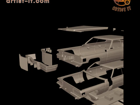 4 doors cadillac deville sedan 1975 3d print model 3D Print Model