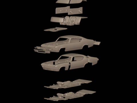 Baldwin motion chevelle 1969 3D Baskı Modeli