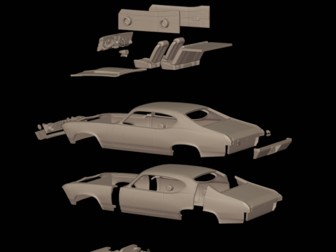 Baldwin motion chevelle 1969 3D Baskı Modeli