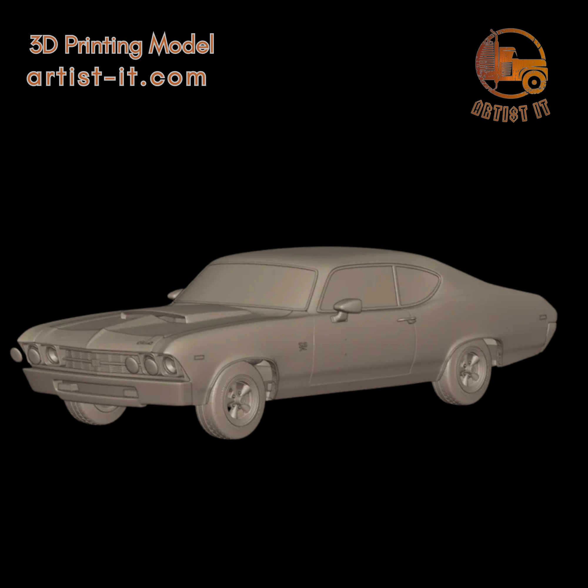 Baldwin motion chevelle 1969 3D Print Model .c4d .max .obj .3ds .fbx .stl .blend 
