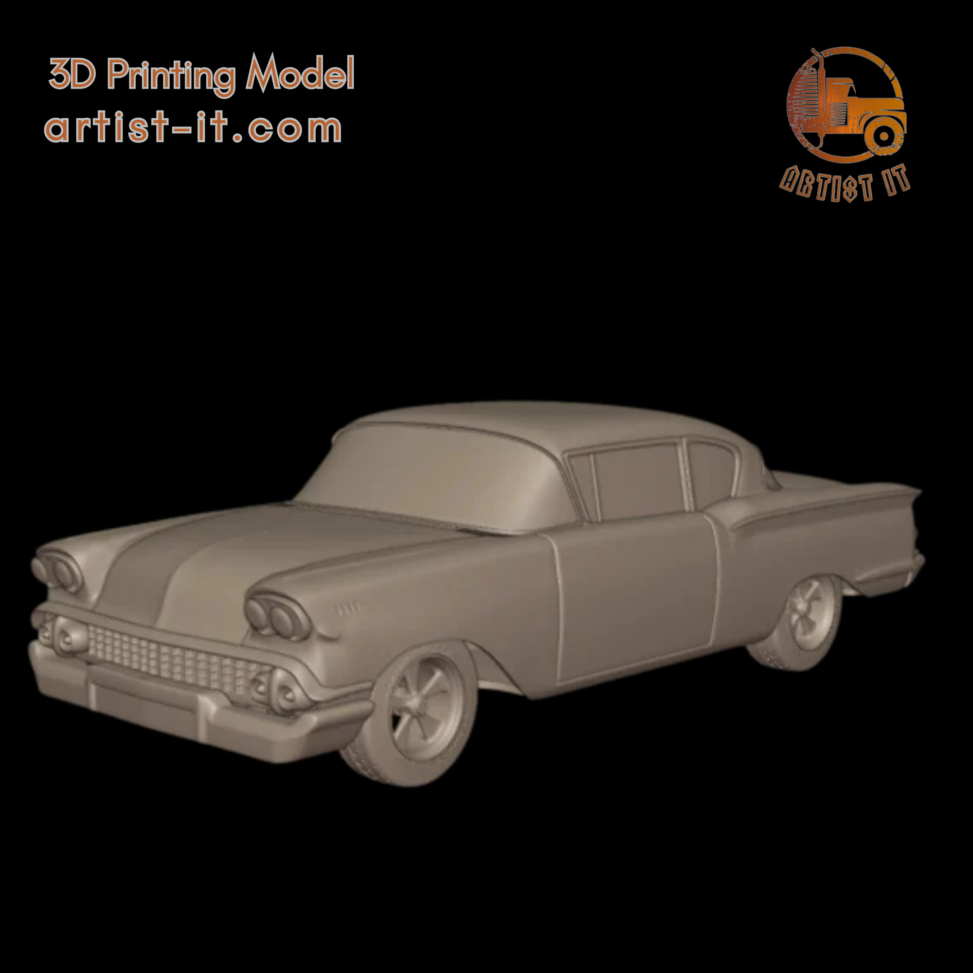 Chevrolet biscayne 2 door sedan 1958 3D Print Model .c4d .max .obj .3ds .fbx .stl .blend 