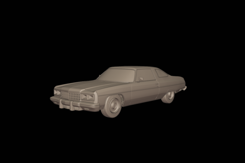 CHEVROLET CAPRICE 1976 3Dプリントモデル .c4d .max .obj .3ds .fbx .stl .blend 