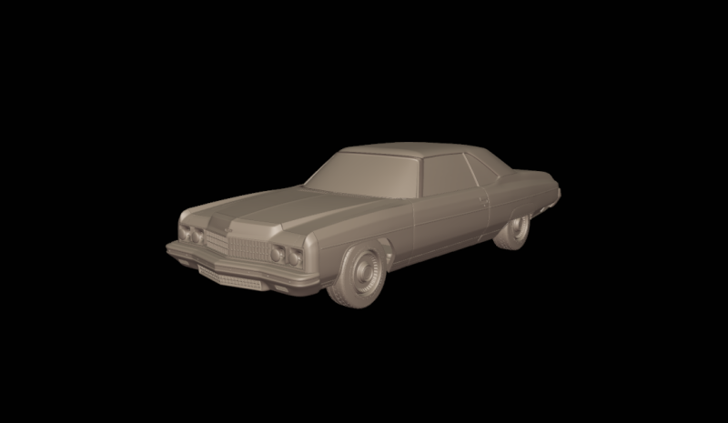 CHEVROLET CAPRICE CONVERTABLE 1973 Model Cetak 3D .c4d .max .obj .3ds .fbx .stl .blend