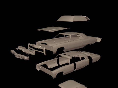 CHEVROLET CAPRICE CONVERTABLE 1973 Model Cetak 3D