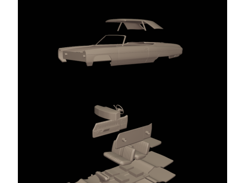 CHEVROLET CAPRICE CONVERTABLE 1973 Model Cetak 3D