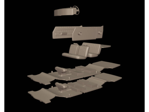 CHEVROLET CAPRICE CONVERTABLE 1973 Model Cetak 3D