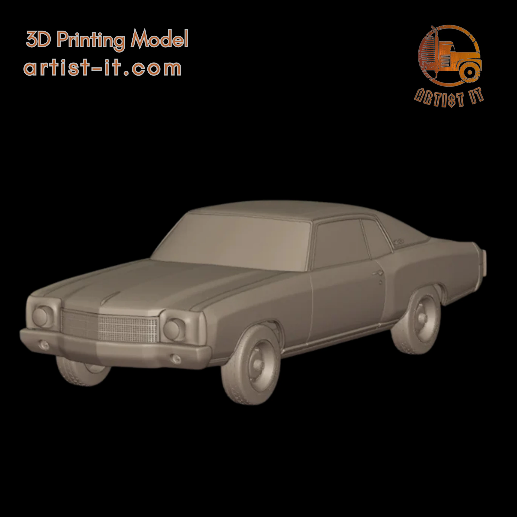 Chevrolet monte carlo 1970 3D Print Model .c4d .max .obj .3ds .fbx .stl .blend 