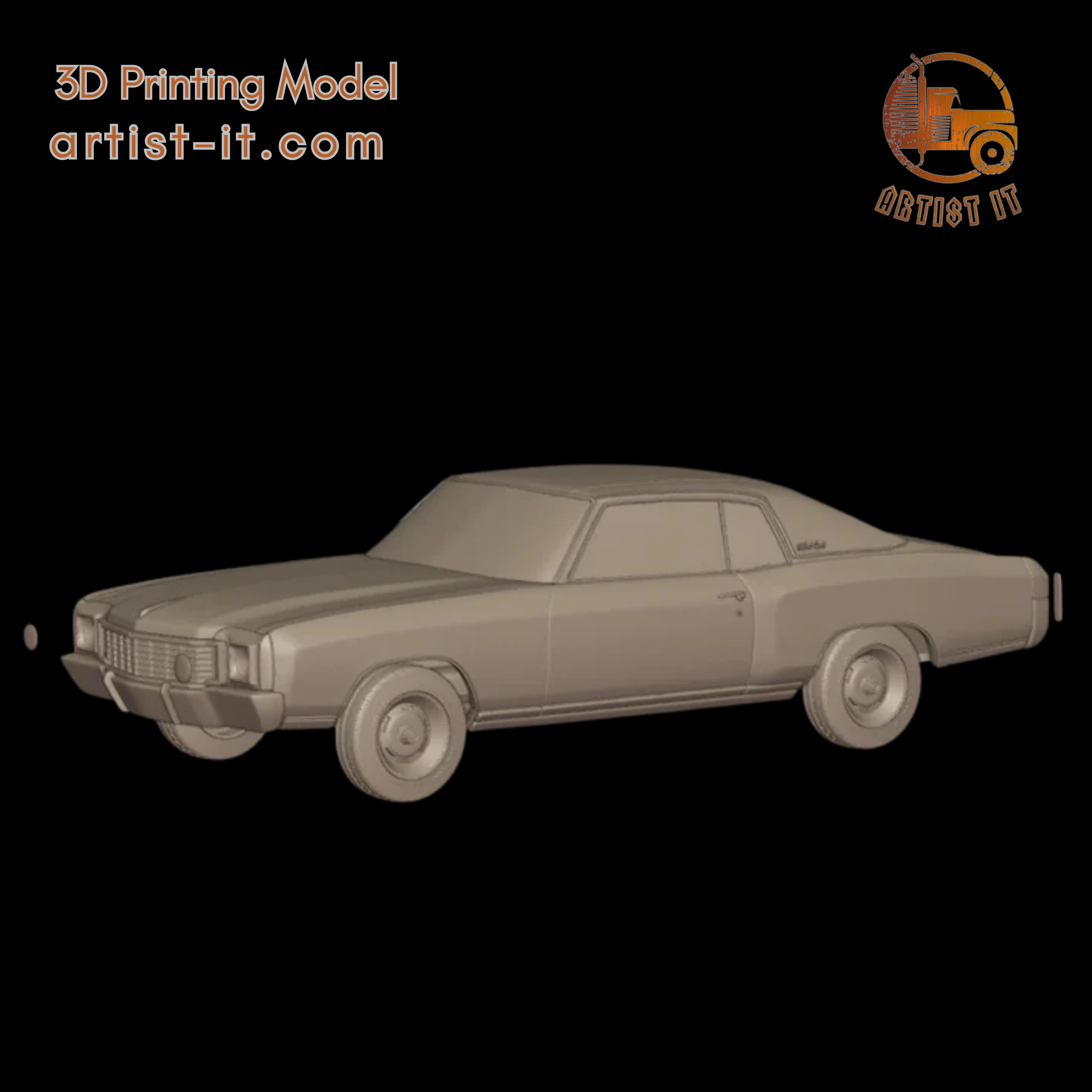 Chevrolet monte carlo 1972 3D Print Model .c4d .max .obj .3ds .fbx .stl .blend