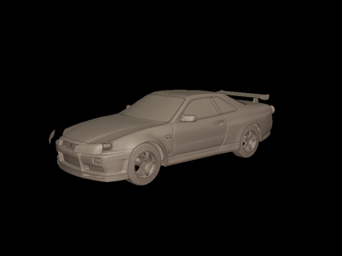 2002 NISSAN SKYLINE R 34 3D PRINT MODEL 3D Print Model