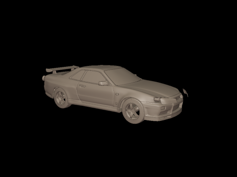 2002 NISSAN SKYLINE R 34 3D PRINT MODEL Model Cetak 3D