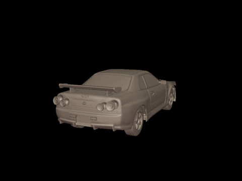 2002 NISSAN SKYLINE R 34 3D PRINT MODEL Model Cetak 3D
