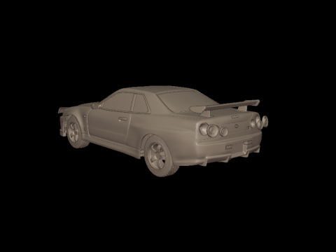 2002 NISSAN SKYLINE R 34 3D PRINT MODEL Model Cetak 3D