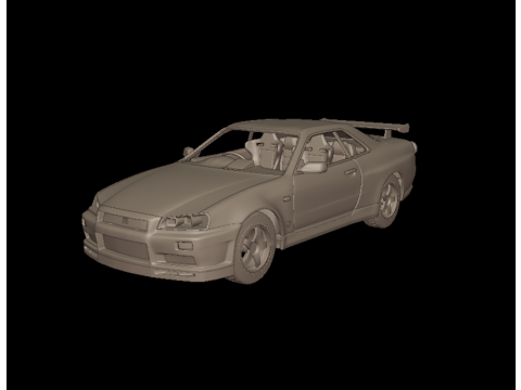 2002 NISSAN SKYLINE R 34 3D PRINT MODEL Model Cetak 3D