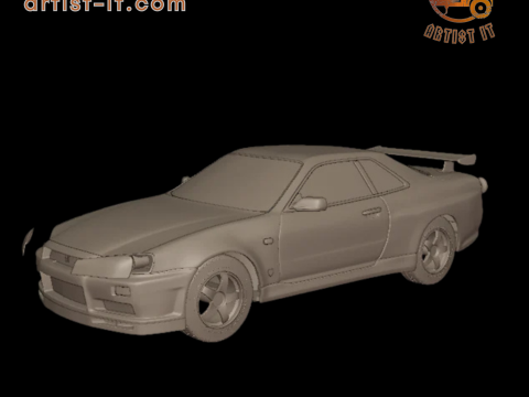 2002 NISSAN SKYLINE R 34 3D-PRINTMODEL 3D printmodel