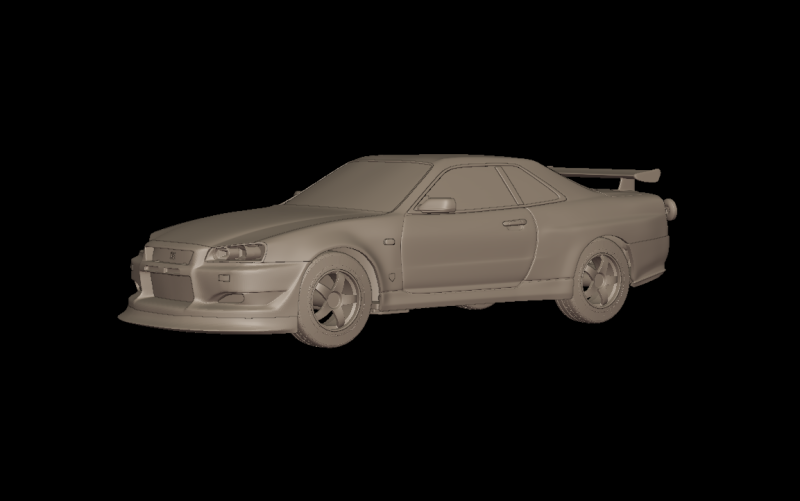 Custom 2002 NISSAN SKYLINE R 34 v1 3D PRINT MODEL Model do druku 3D .c4d .max .obj .3ds .fbx .stl .blend 