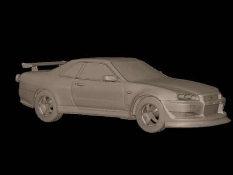 Custom 2002 NISSAN SKYLINE R 34 v1 3D PRINT MODEL 3D Print Model