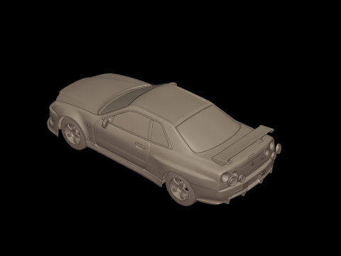 Custom 2002 NISSAN SKYLINE R 34 v1 3D PRINT MODEL Model do druku 3D