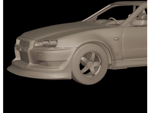 Custom 2002 NISSAN SKYLINE R 34 v1 3D PRINT MODEL Model do druku 3D