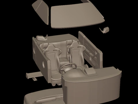 Custom 2002 NISSAN SKYLINE R 34 v1 3D PRINT MODEL 3D Print Model