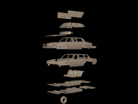 Chevrolet malibu 1981 four doors 3D Druckmodell