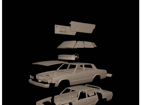 Chevrolet malibu 1981 four doors 3D Druckmodell