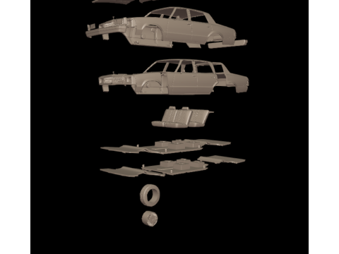 Chevrolet malibu 1981 four doors 3D Druckmodell