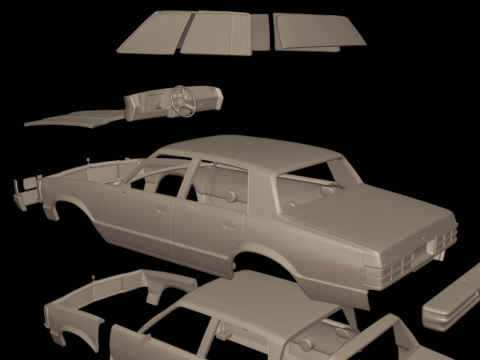 Chevrolet malibu 1981 four doors 3D Druckmodell
