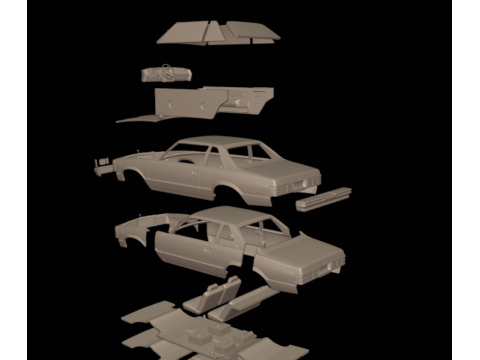 Chevrolet malibu 81 two doors Modello di stampa 3D