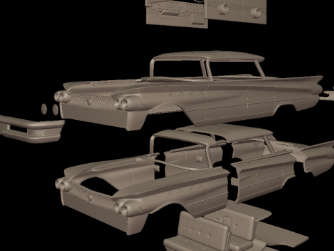 Buick LeSabre 1959 four doors 3D PRINT MODEL Modello di stampa 3D