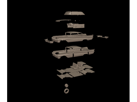 Buick LeSabre 1959 two doors hardtop 3D Print Model