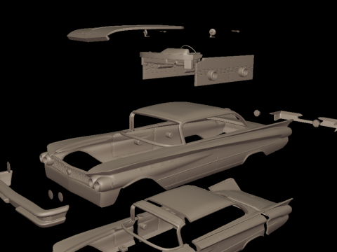 Buick LeSabre 1959 two doors hardtop 3D Print Model