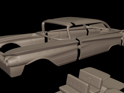 Buick LeSabre 1959 two doors hardtop 3D Print Model
