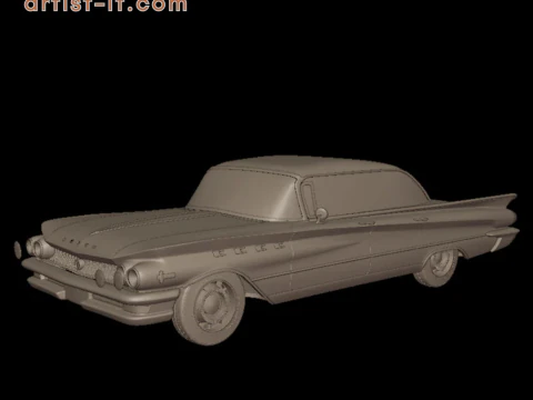 Buick LeSabre 1959 hardtop dua pintu Model Cetak 3D