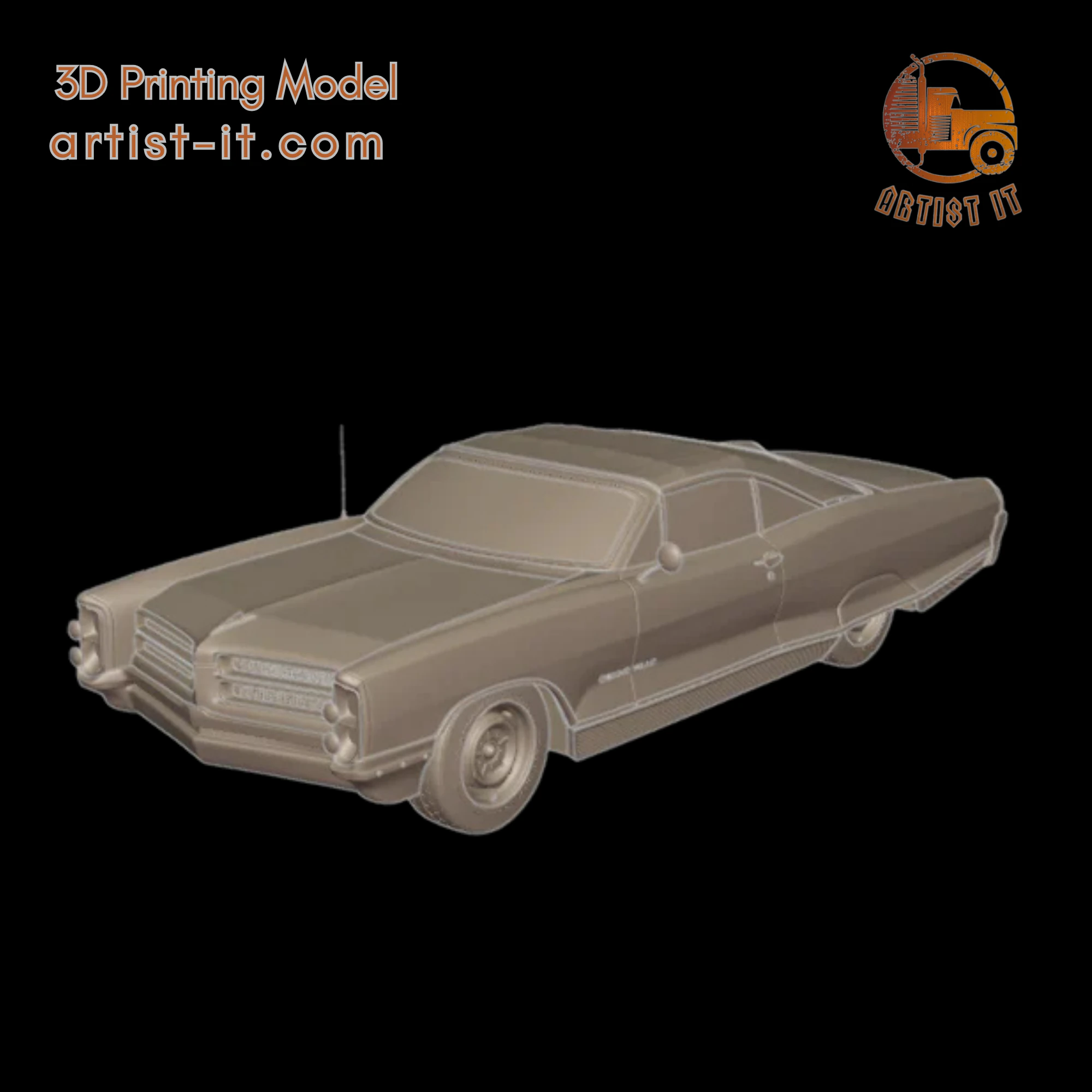 Pontiac bonneville 1966 3D Print Model .c4d .max .obj .3ds .fbx .stl .blend 