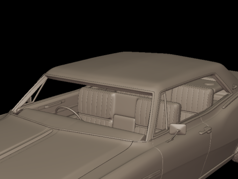 Buick electra 225 1968 four doors 3d print model 3D printmodel