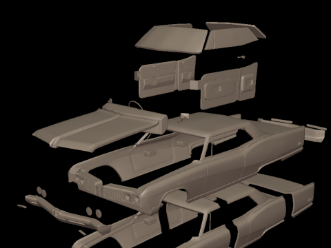 Buick electra 225 1968 two doors 3d print model 3D 프린트 모델
