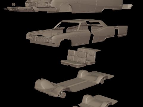 Buick electra 225 1968 two doors 3d print model 3D 프린트 모델