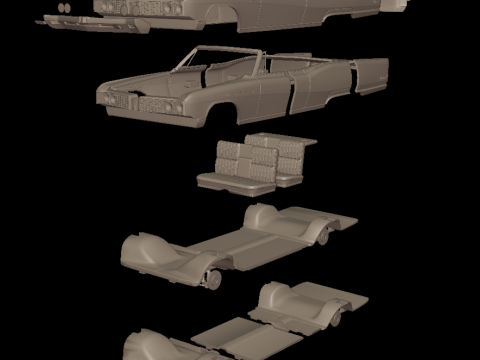 Buick Electra 225 1968 convertible 3D Print Model