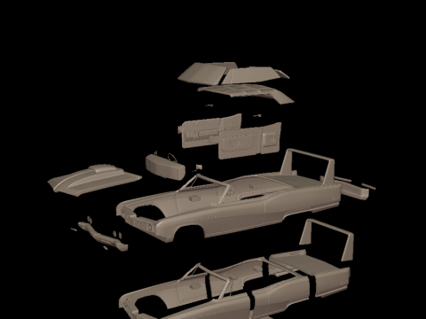 Custom buick electra 225 1968 convertable 3d print model 3D 프린트 모델