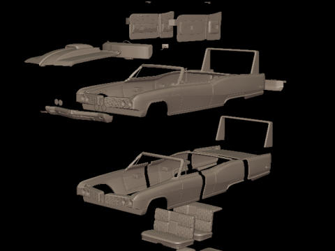 Custom buick electra 225 1968 convertable 3d print model 3D 프린트 모델