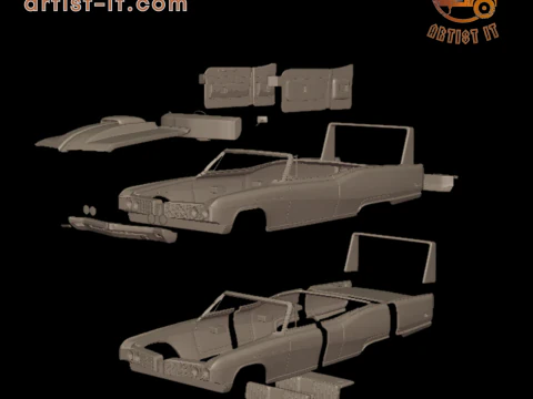 Custom buick electra 225 1968 convertable 3d print model 3D Print Model