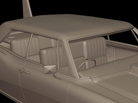 Custom buick electra 225 1968 four doors 3d print model 3D Print Model