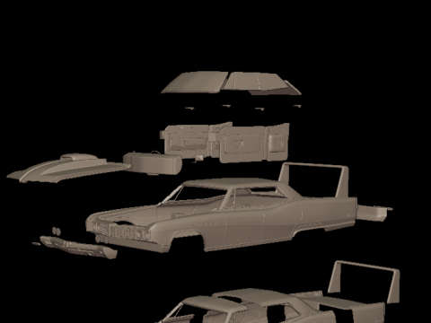 Custom buick electra 225 1968 four doors 3d print model 3D Print Model