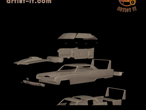 Custom buick electra 225 1968 four doors 3d print model 3D Print Model