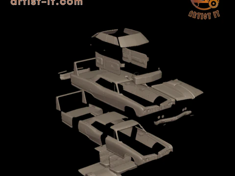 Custom buick electra 225 1968 four doors 3d print model 3D Print Model