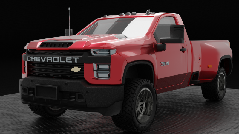 2020 Chevrolet Silverado 3500HD Single Cab Model do druku 3D .c4d .max .obj .3ds .fbx .stl .blend