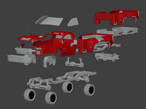 2020 Chevrolet Silverado 3500HD Single Cab Model do druku 3D